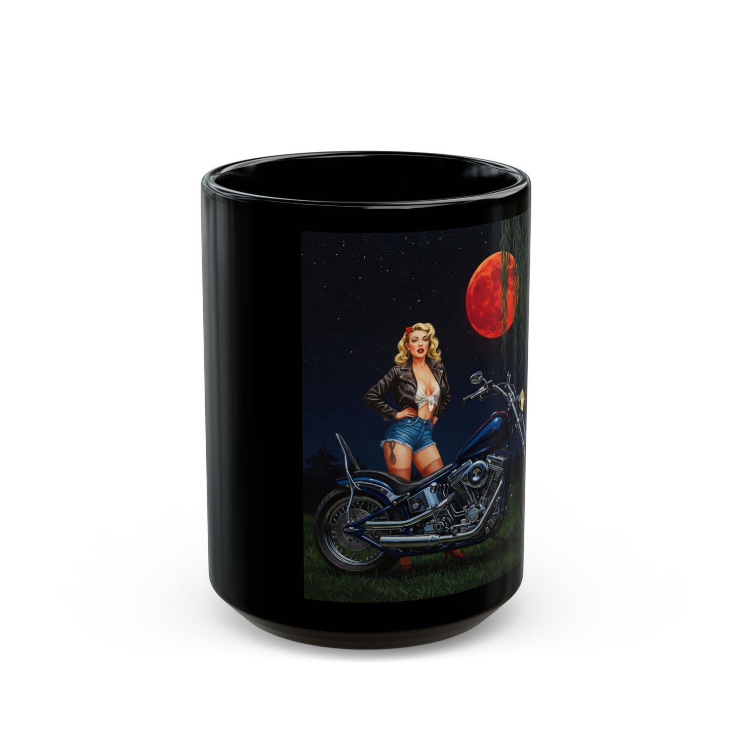 Mug –Retro Pinup Biker Mug- 11oz or 15oz | Perfect Gift for Motorcycle Enthusiasts