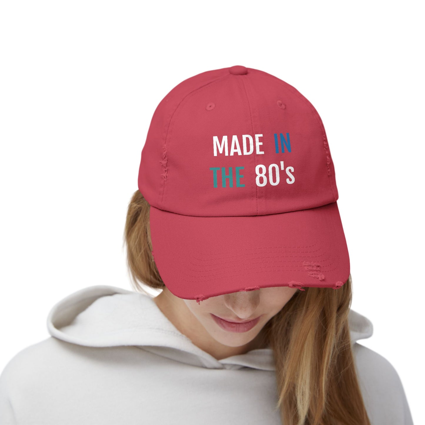 Retro 80's Distressed Cap, Vintage Style Hat, Unisex Gift, Casual Accessory, Outdoor Wear, Birthday Present, Nostalgia Merchandise