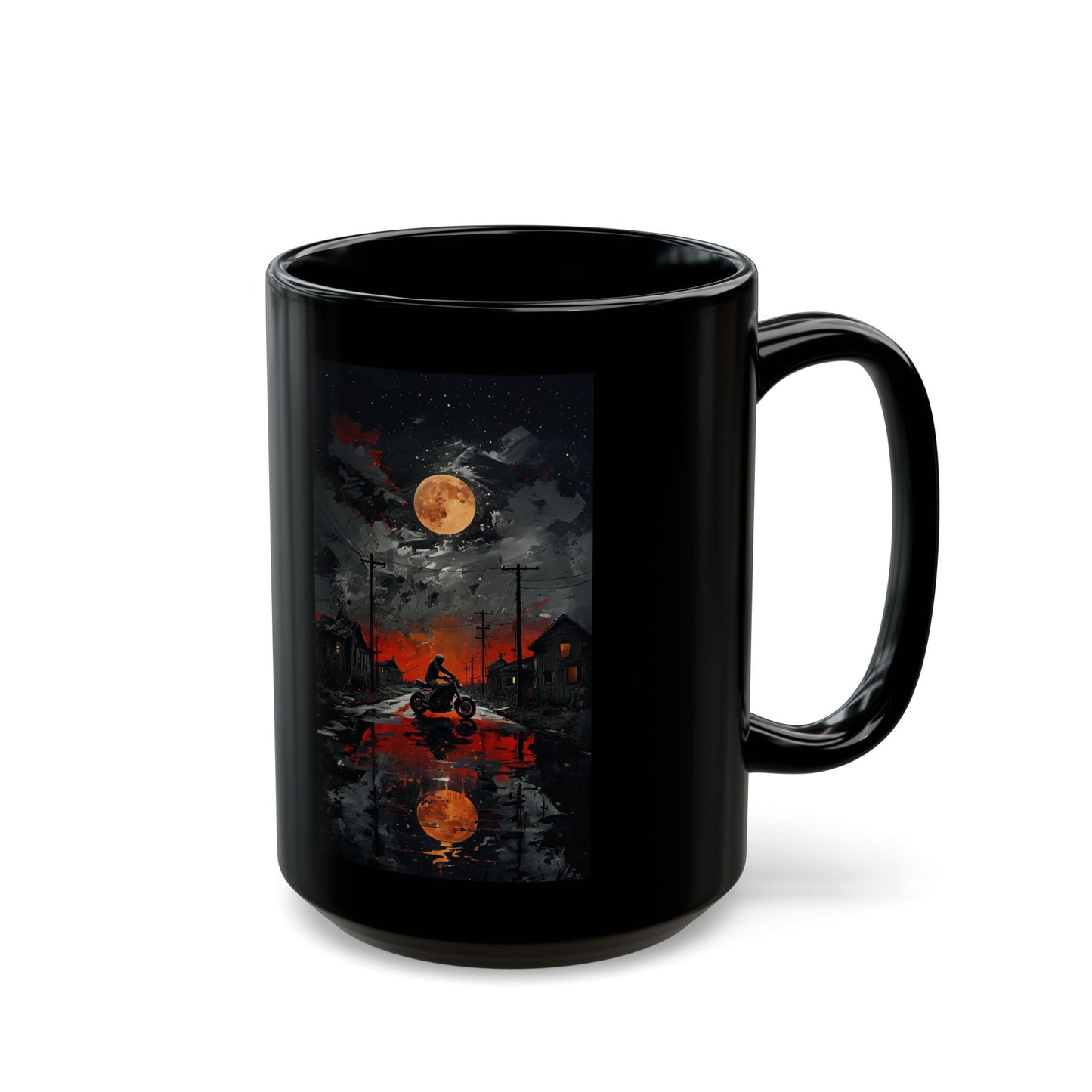 Mug - Motorcycle Ride at Sunset Black Mug (11oz, 15oz)