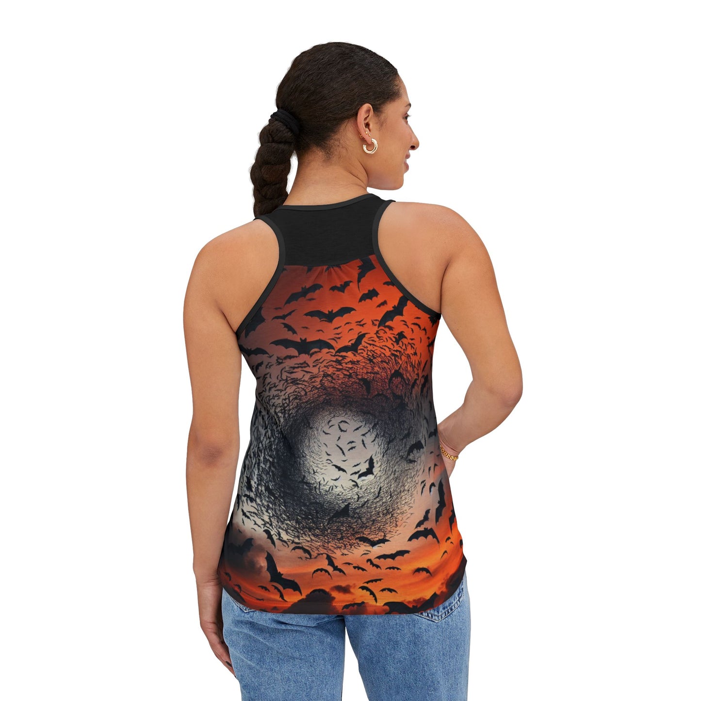 Tank Top - Swirling Bats in Moonlight- Women's Sleeveless Shirt