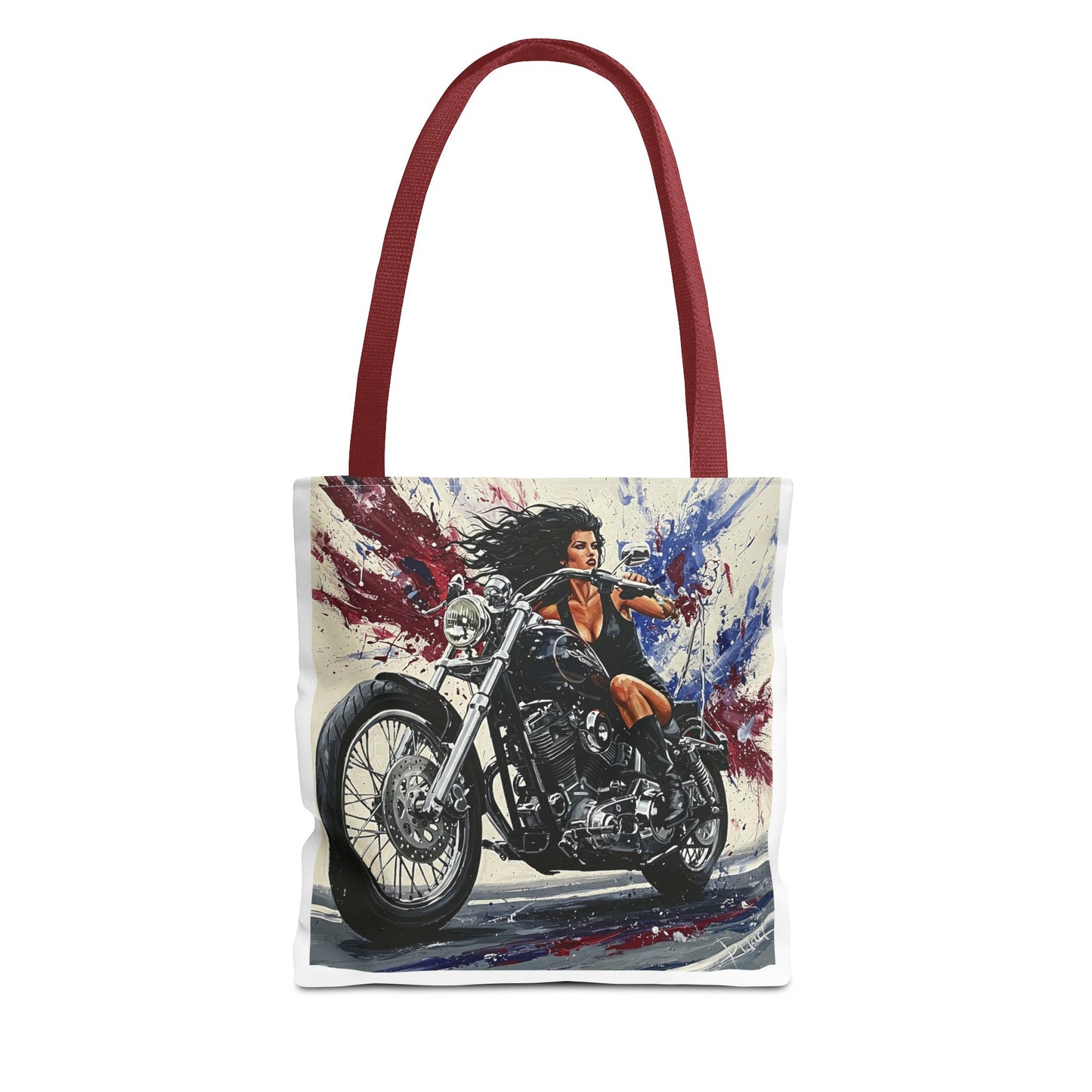 Bold Motorcycle Chic Tote Bag - Stylish Biker Girl Design for Riders & Fashion Enthusiasts