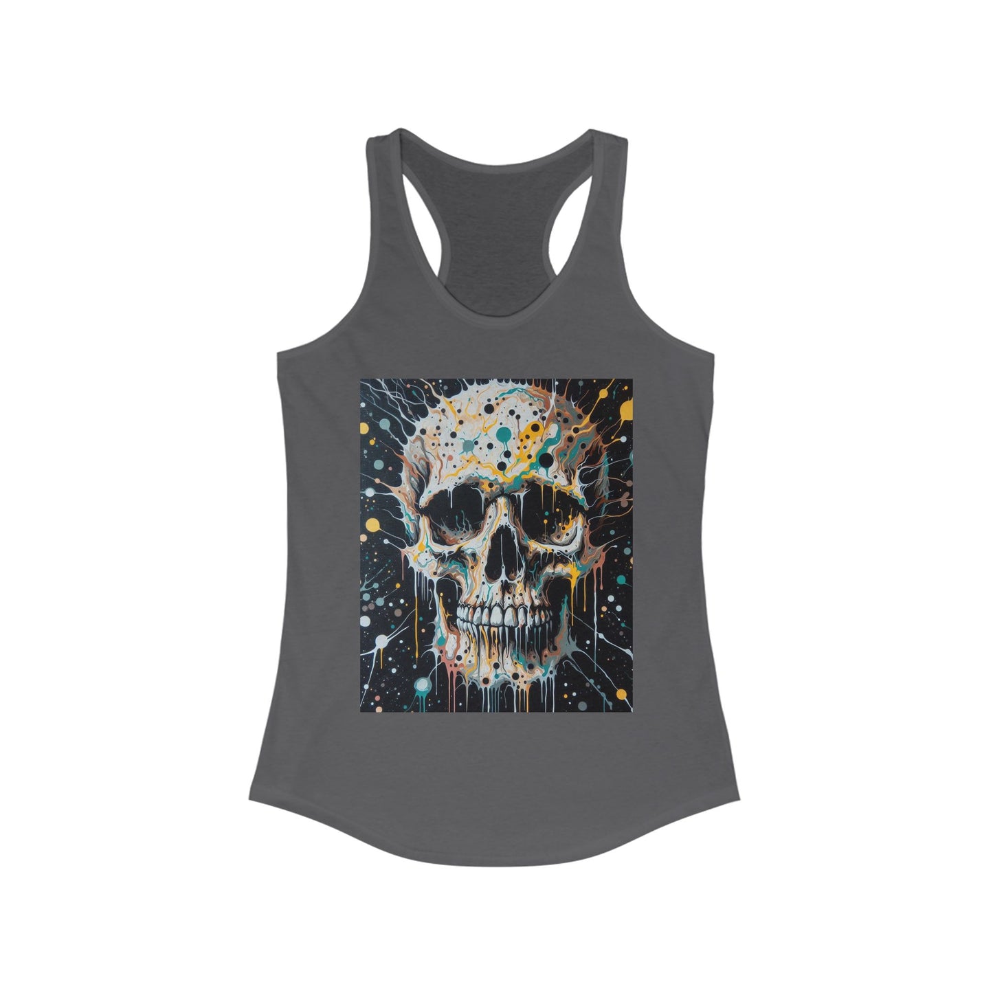 Skull Racerback Tank-Workout Top-Splatter Art