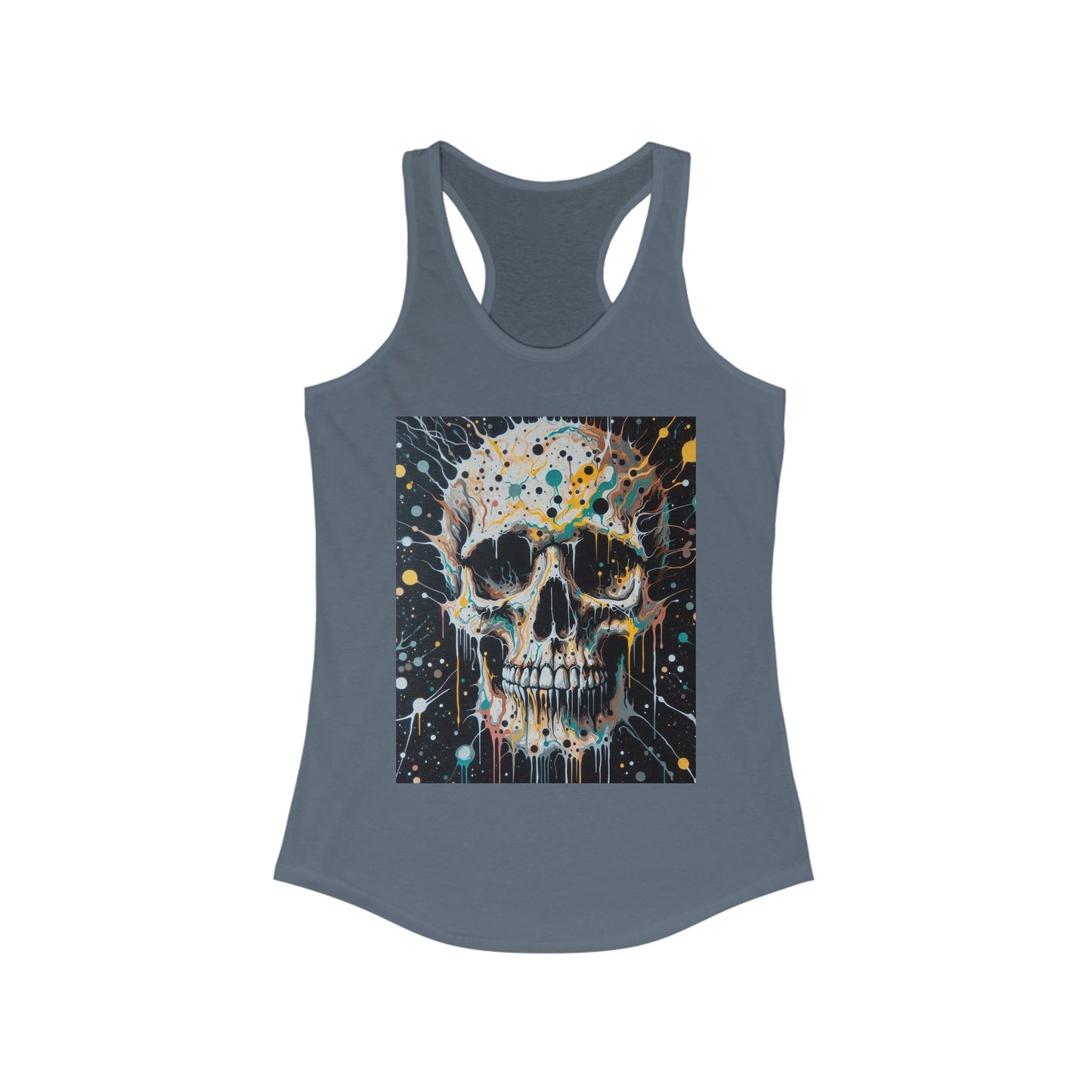 Skull Racerback Tank-Workout Top-Splatter Art