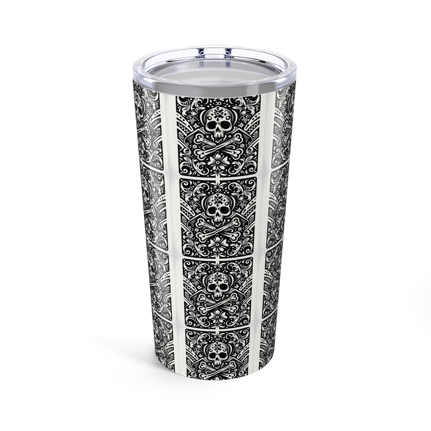 Travel Mug - Skull and Crossbones Design-Allover Pattern-Stainless Steel Cup