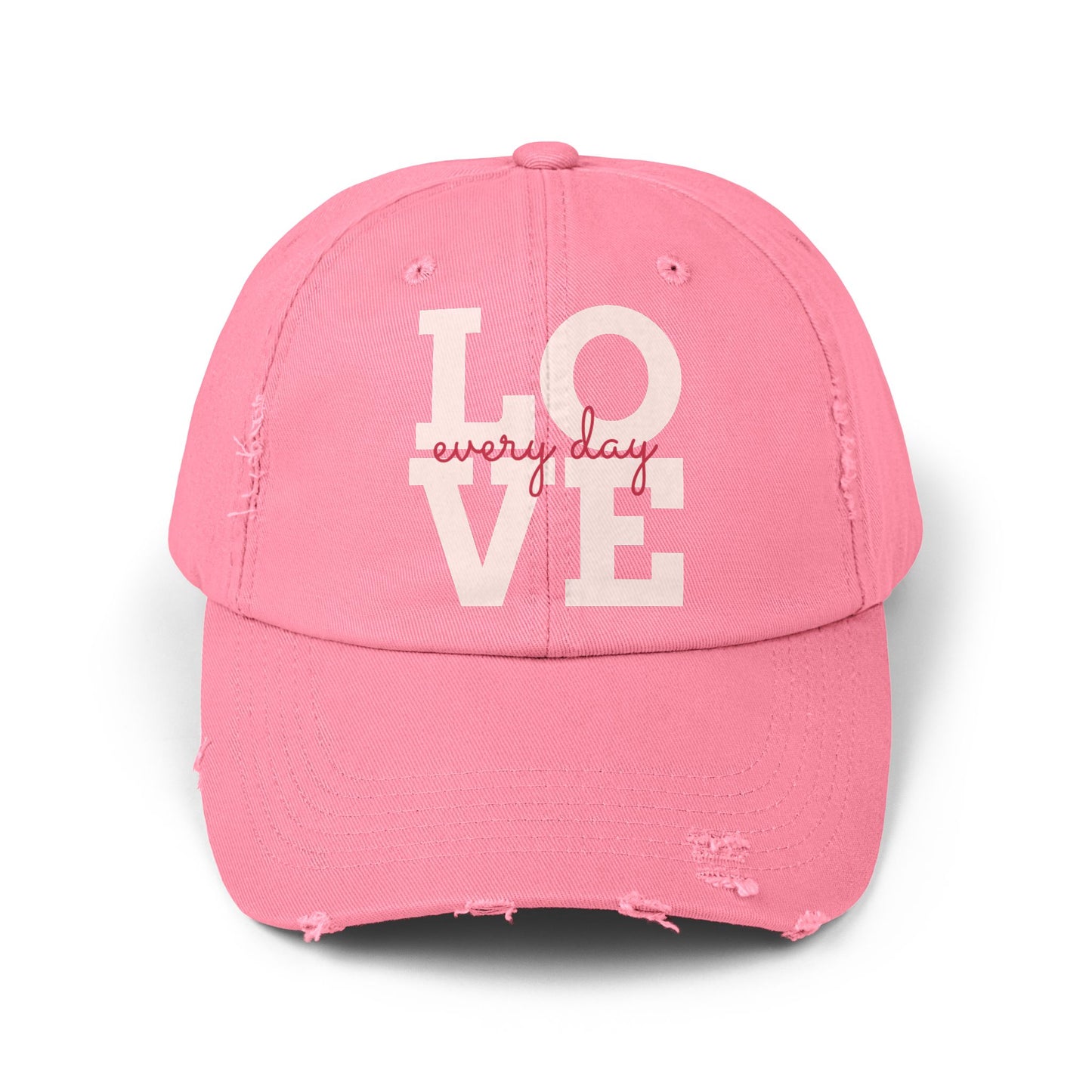 Unisex Distressed Cap with 'LOVE' Design – Trendy, Casual Hat for All Occasions, Holiday Gift, Everyday Wear, Cool Accessories