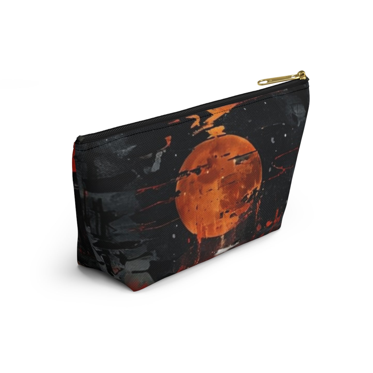 Motorcycle-Themed Accessory Pouch, Night Riding Makeup Bag, Travel Organizer, Gift for Bikers, Halloween or Fall Inspired