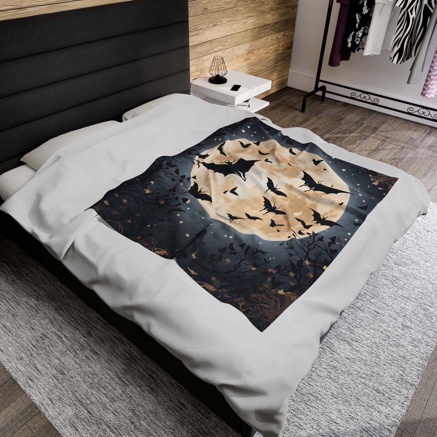 Plush Blanket - Bats in the Moonlight-Wall decor-Couch throw