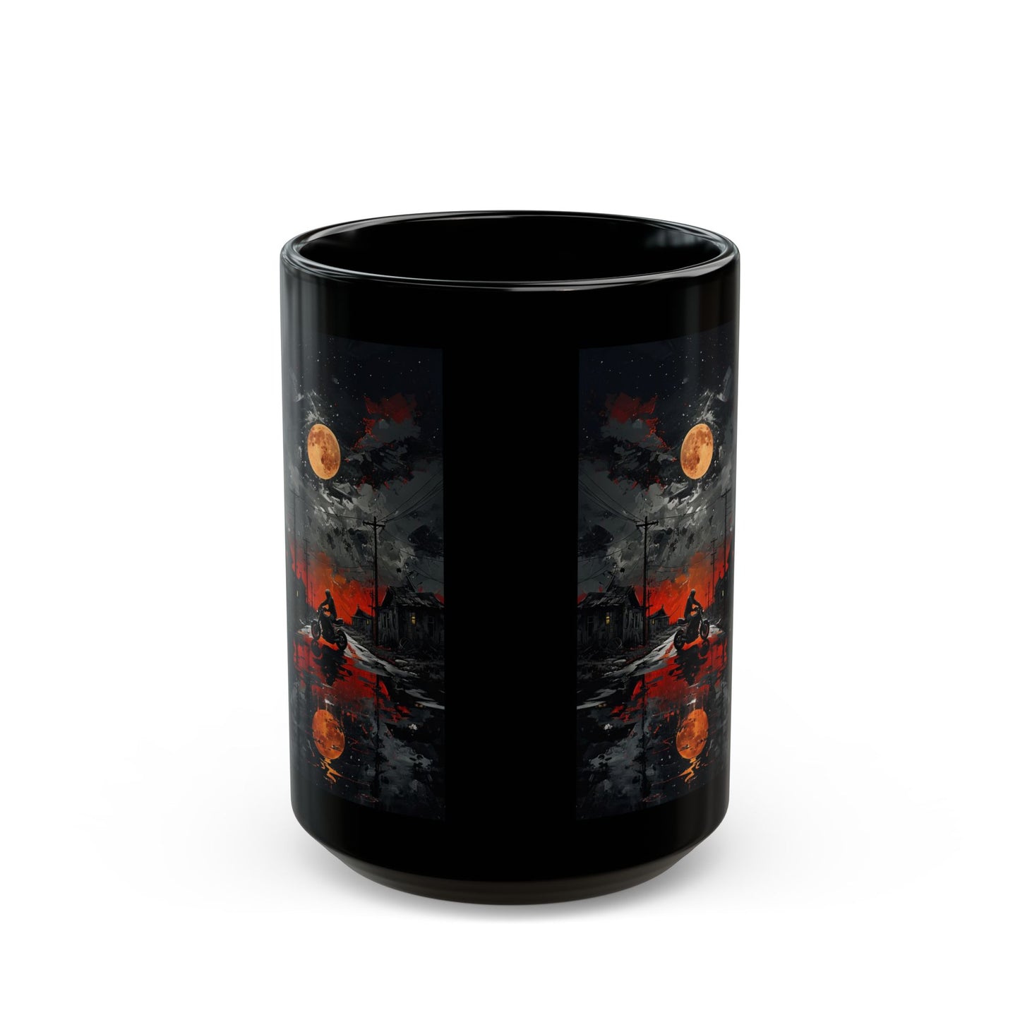 Mug - Motorcycle Ride at Sunset Black Mug (11oz, 15oz)