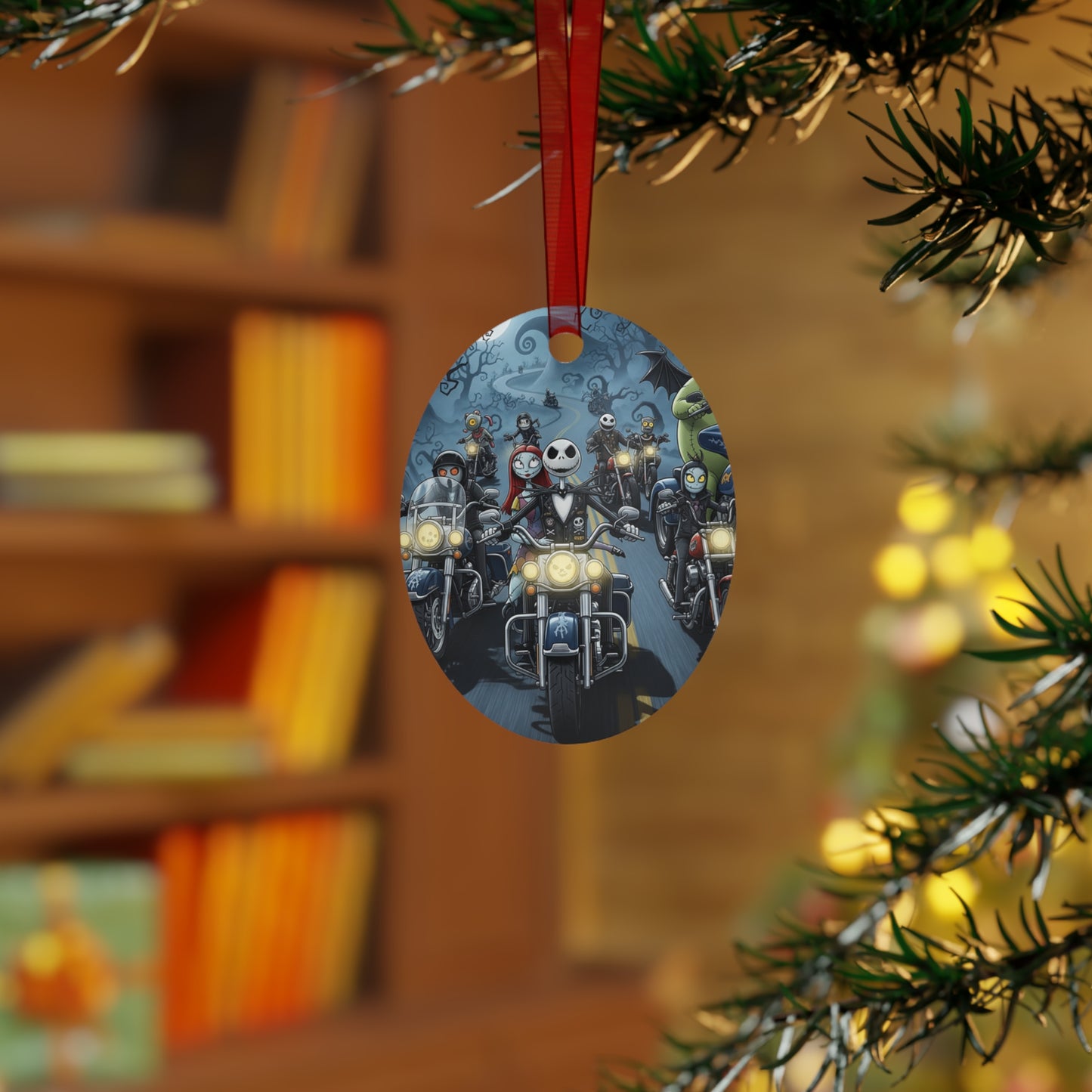 Metal Ornaments-Nightmare Christmas Race Christmas/Halloween Mashup