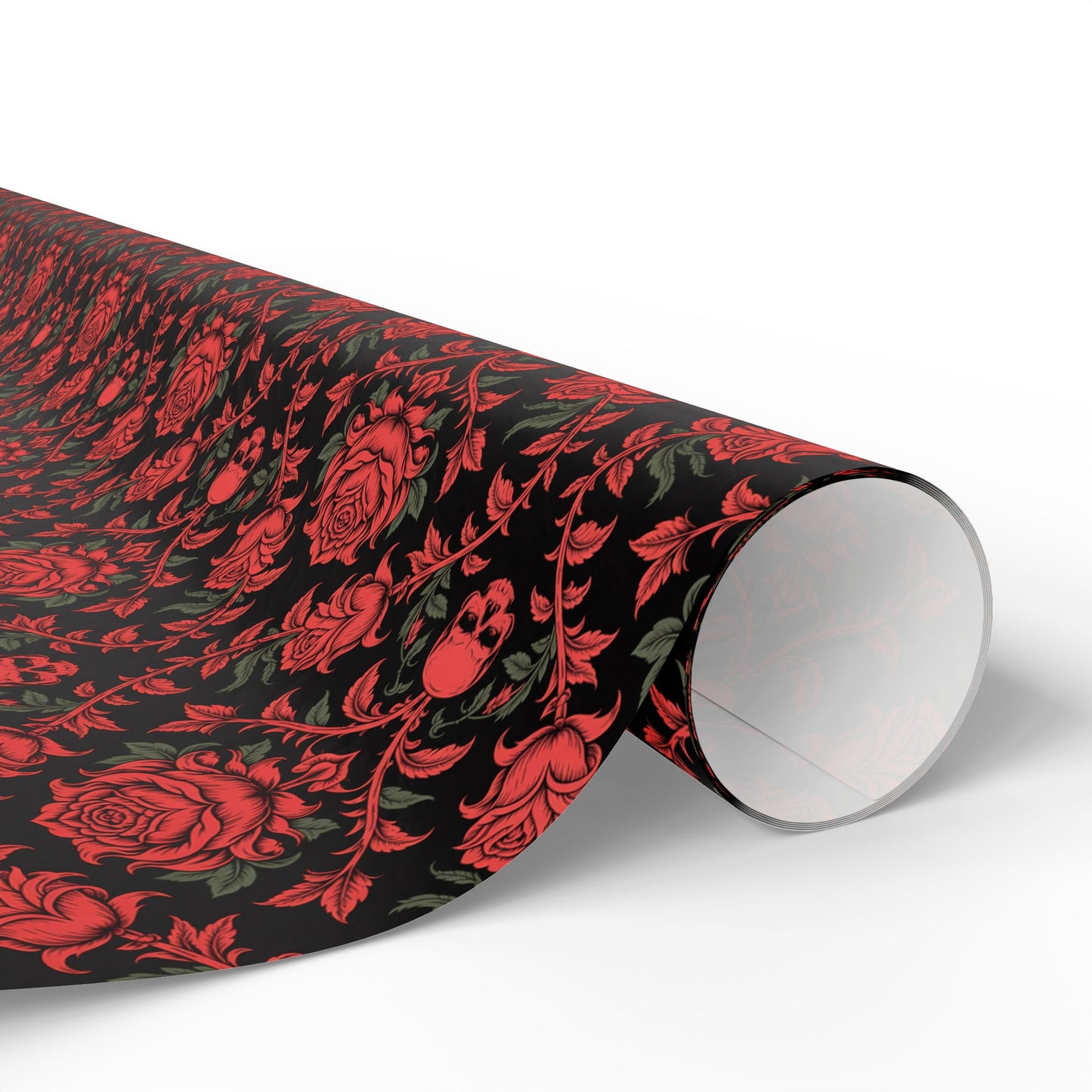 Elegant Floral Skull Wrapping Paper, Gift Wrap for Weddings, Birthdays, Holidays, Celebrations, Special Occasions, Party Supplies