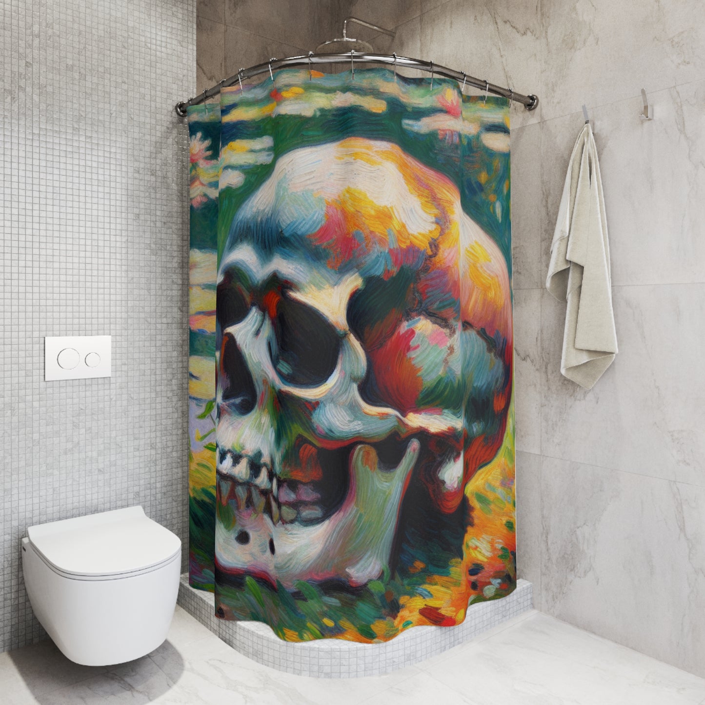 Shower Curtain – Vibrant Bathroom Decor for Unique Style-Artistic Skull bathroom