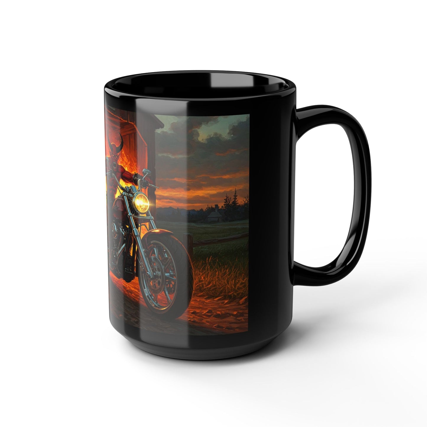 Bold Biker Demon Skull Mug – Motorcycle Coffee Cup for Riders & Enthusiasts