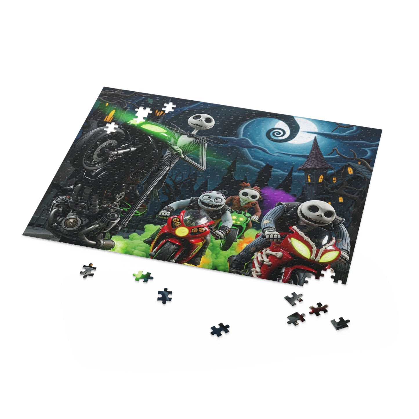 Spooky Adventure Puzzle, 120 252 500-Piece Jigsaw, Halloween Gift, Kids Room Decor, Family Fun Activity