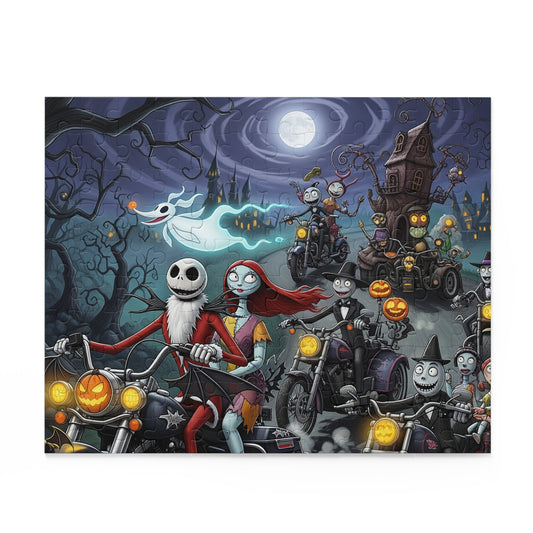 Halloween Themed Puzzle featuring Jack and Sally, Spooky Decor, Family Activity, Fall Fun, Halloween Gift, Nightmare Before Christmas