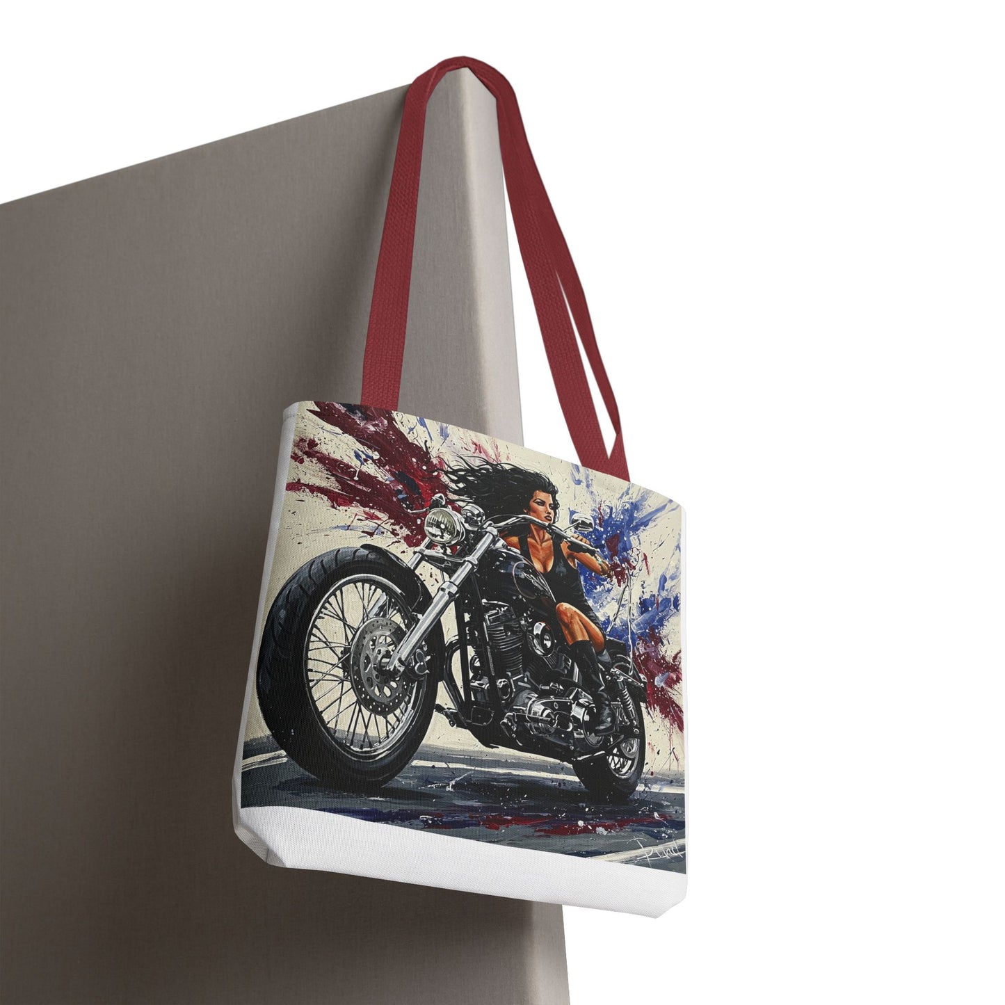 Bold Motorcycle Chic Tote Bag - Stylish Biker Girl Design for Riders & Fashion Enthusiasts