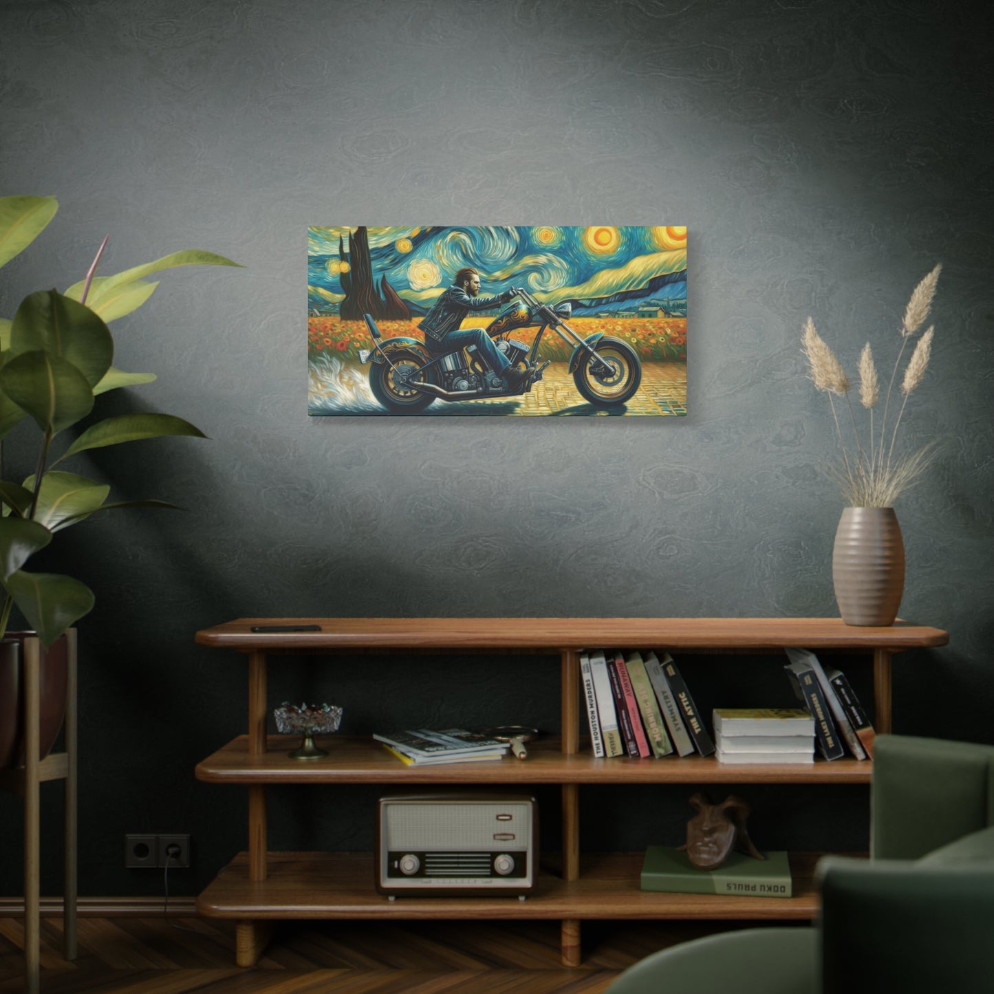 Wall Art-Vincent Van Gogh Inspired Motorcycle Canvas Art