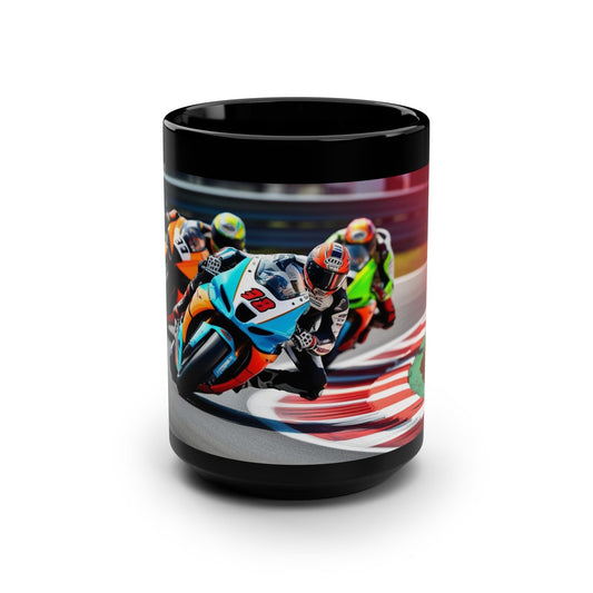 Racing Spirit Black Ceramic Mug – Motorsport Gift for Men & Drivers