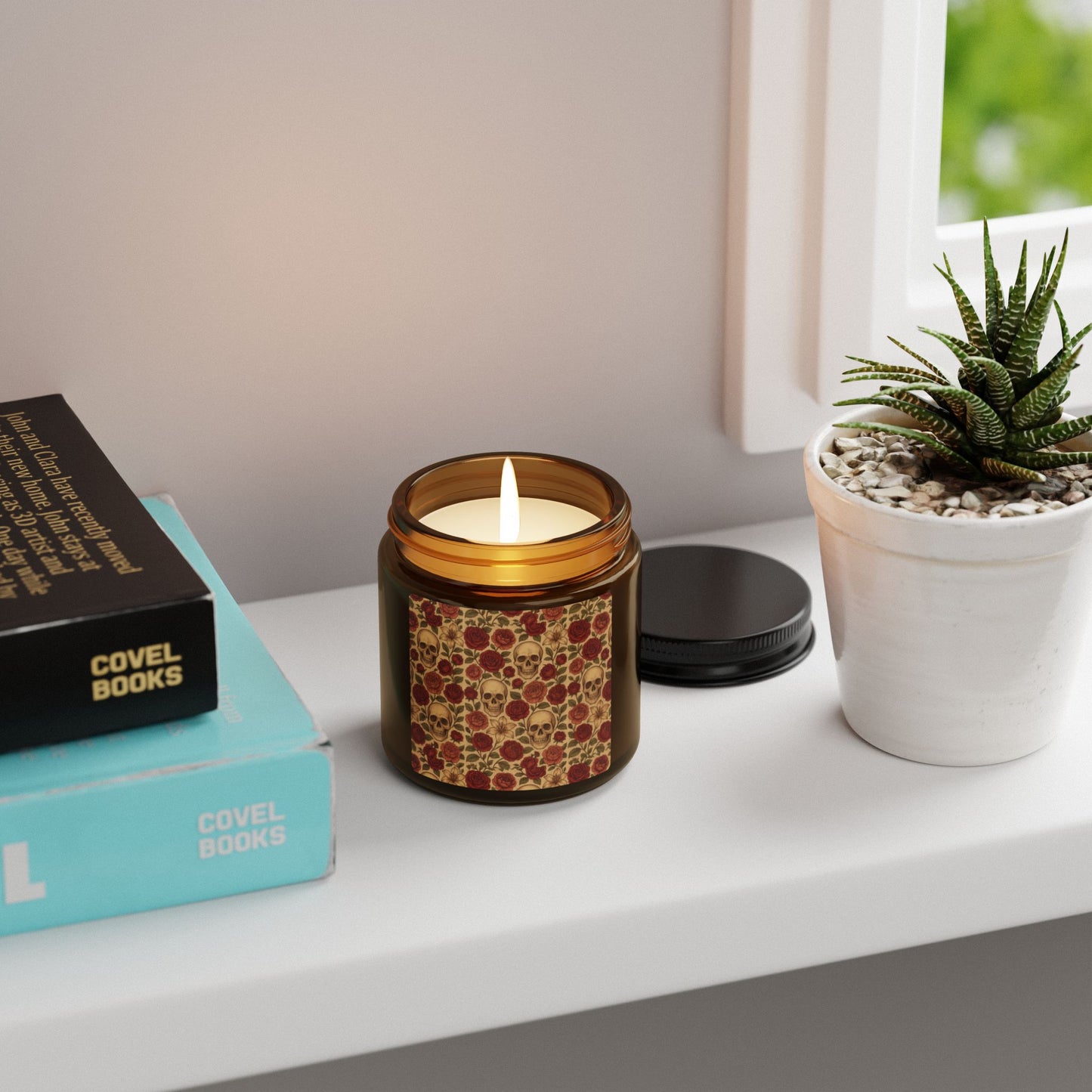Scented Soy Candle with Skull Design, Halloween Decor, Cozy Gift, Home Fragrance, Unique Gift for Her, Autumn Vibes