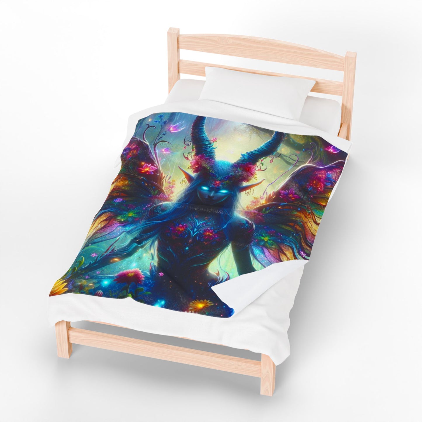Nature Spirit Plush Blanket – Boho Spiritual Wall Art Throw for Mystical Decor