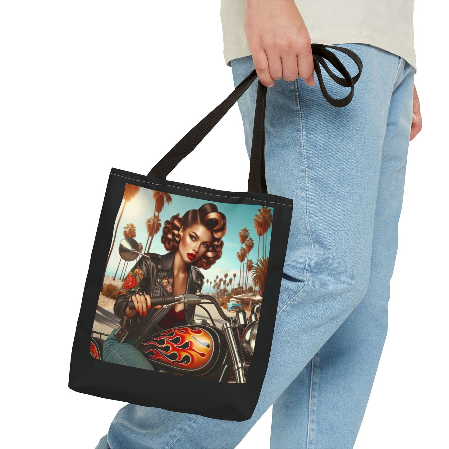 Tote Bag- Motorcycle Pinup Tote