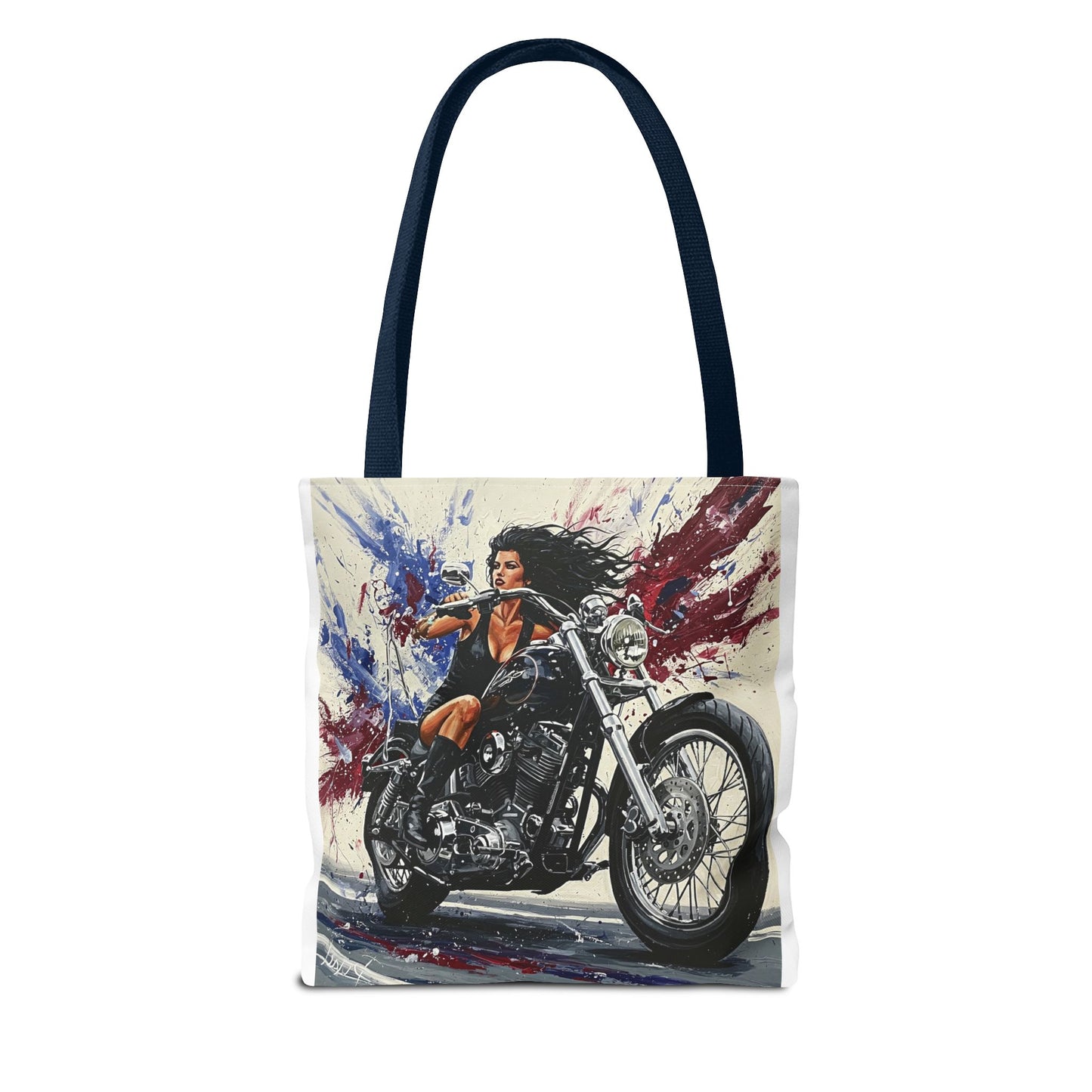 Bold Motorcycle Chic Tote Bag - Stylish Biker Girl Design for Riders & Fashion Enthusiasts