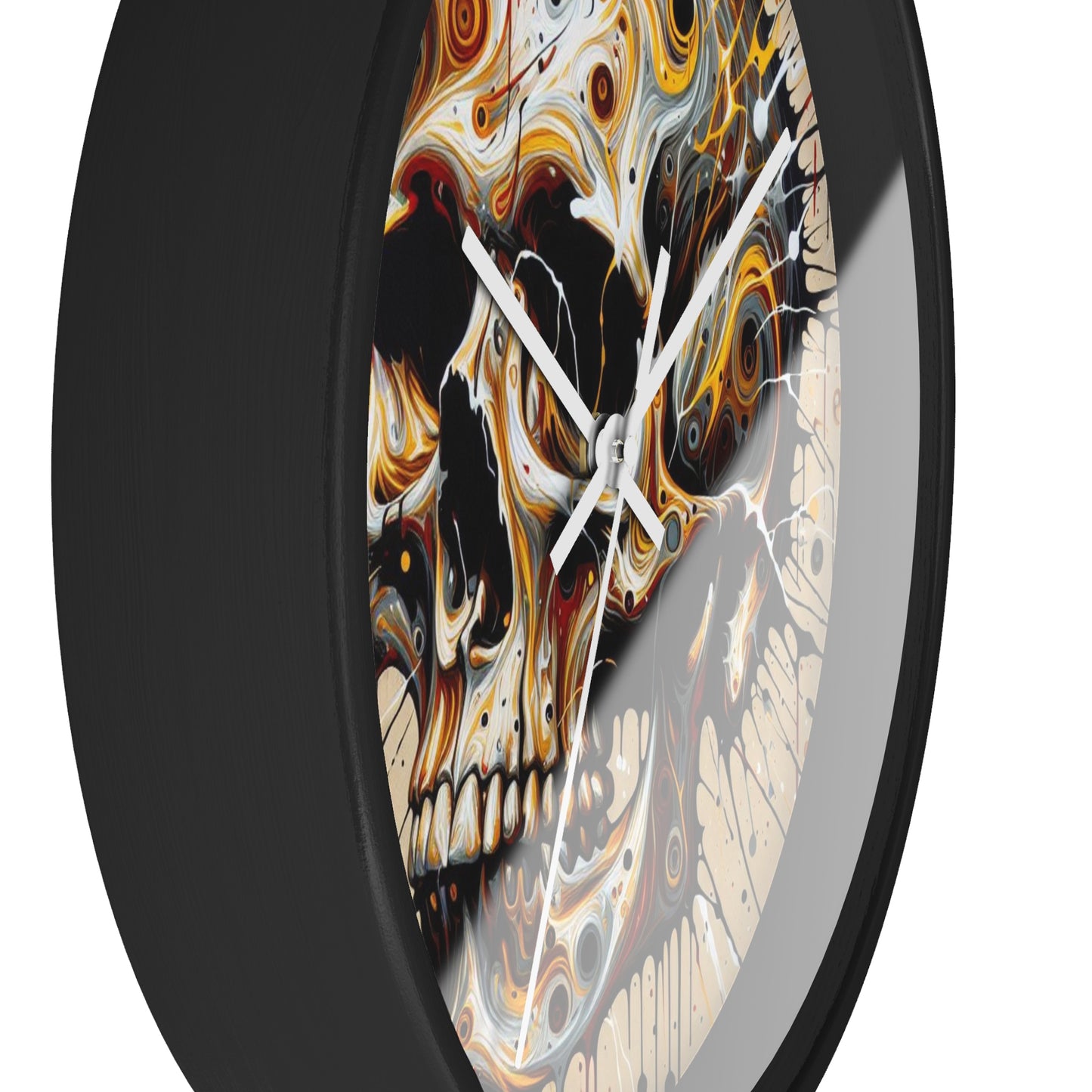 Gothic Skull Wall Clock, Edgy Home Decor, Unique Gift for Halloween, Punk Aesthetic Room Accent, Statement Piece, Artful Timepiece