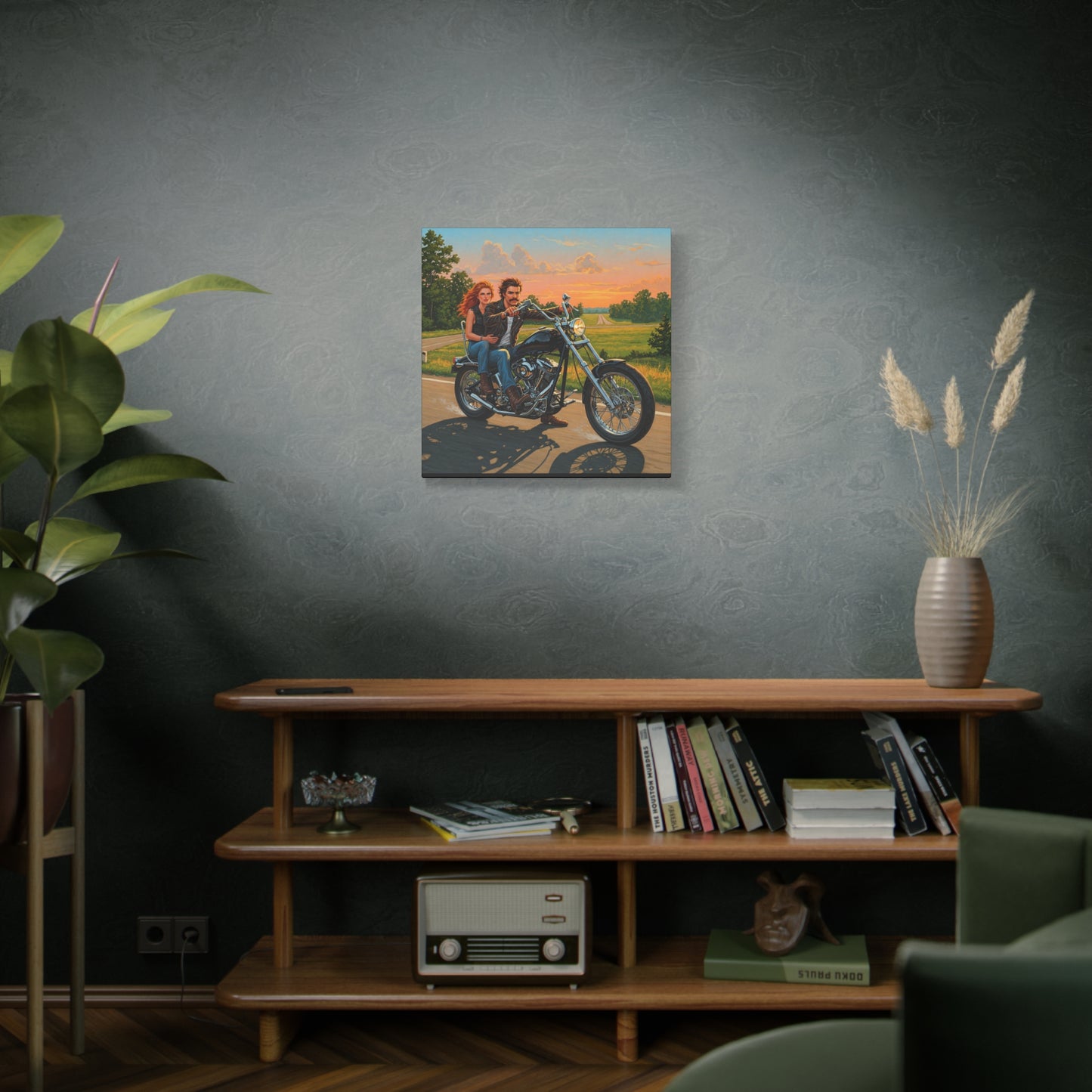 Wall Art-Retro Motorcycle Canvas Wall Art - Adventure Vibes for Bikers and Enthusiasts