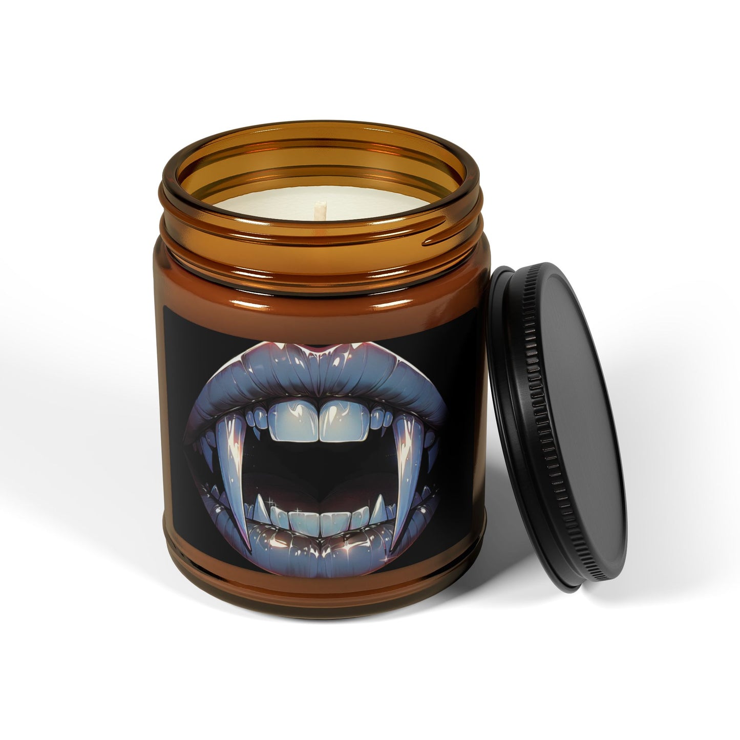Vampire Kiss Scented Soy Candle - Gothic Home Decor, Halloween Decor, Unique Gift, Cozy Atmosphere, Amber Jar Candle