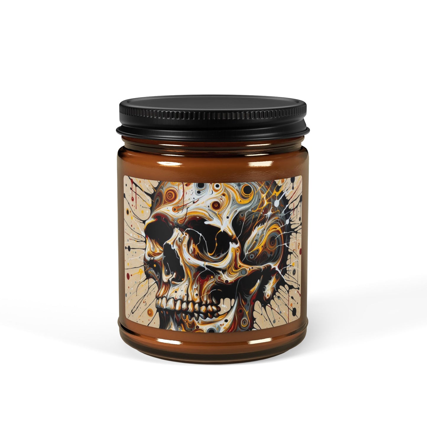 Skull Art Scented Candle, Unique Home Decor, Gothic Candle Gift, Aromatherapy, Halloween Decor