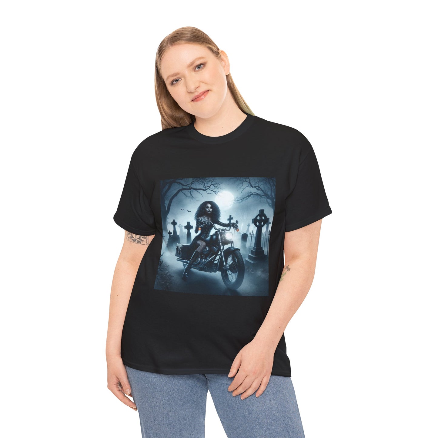 Gothic Tee - Moonlit Cemetery Ride-Gothic Girl-Alternative Fashion