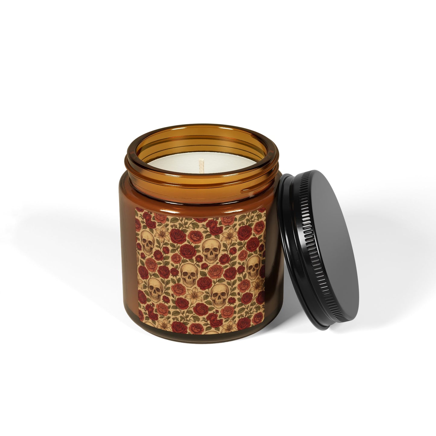 Scented Soy Candle with Skull Design, Halloween Decor, Cozy Gift, Home Fragrance, Unique Gift for Her, Autumn Vibes