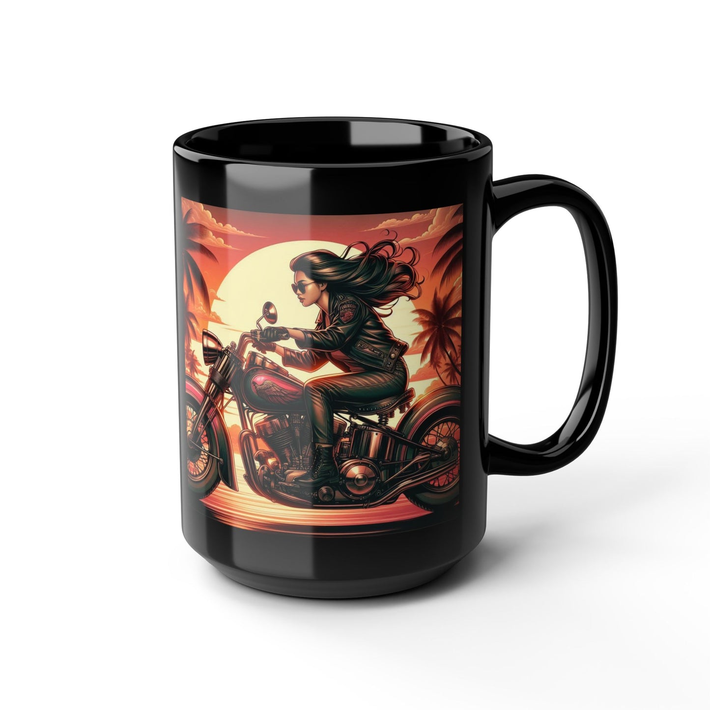 Mug-Pin Up Girl at the Beach Coffee Cup - Unique Gift for Bikers