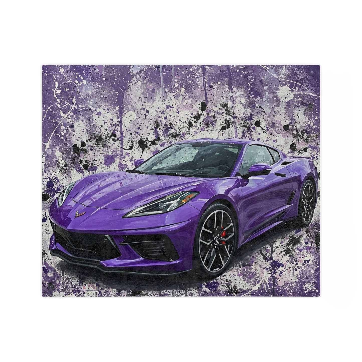Luxury Purple Sports Car Blanket - Velveteen Microfiber Throw