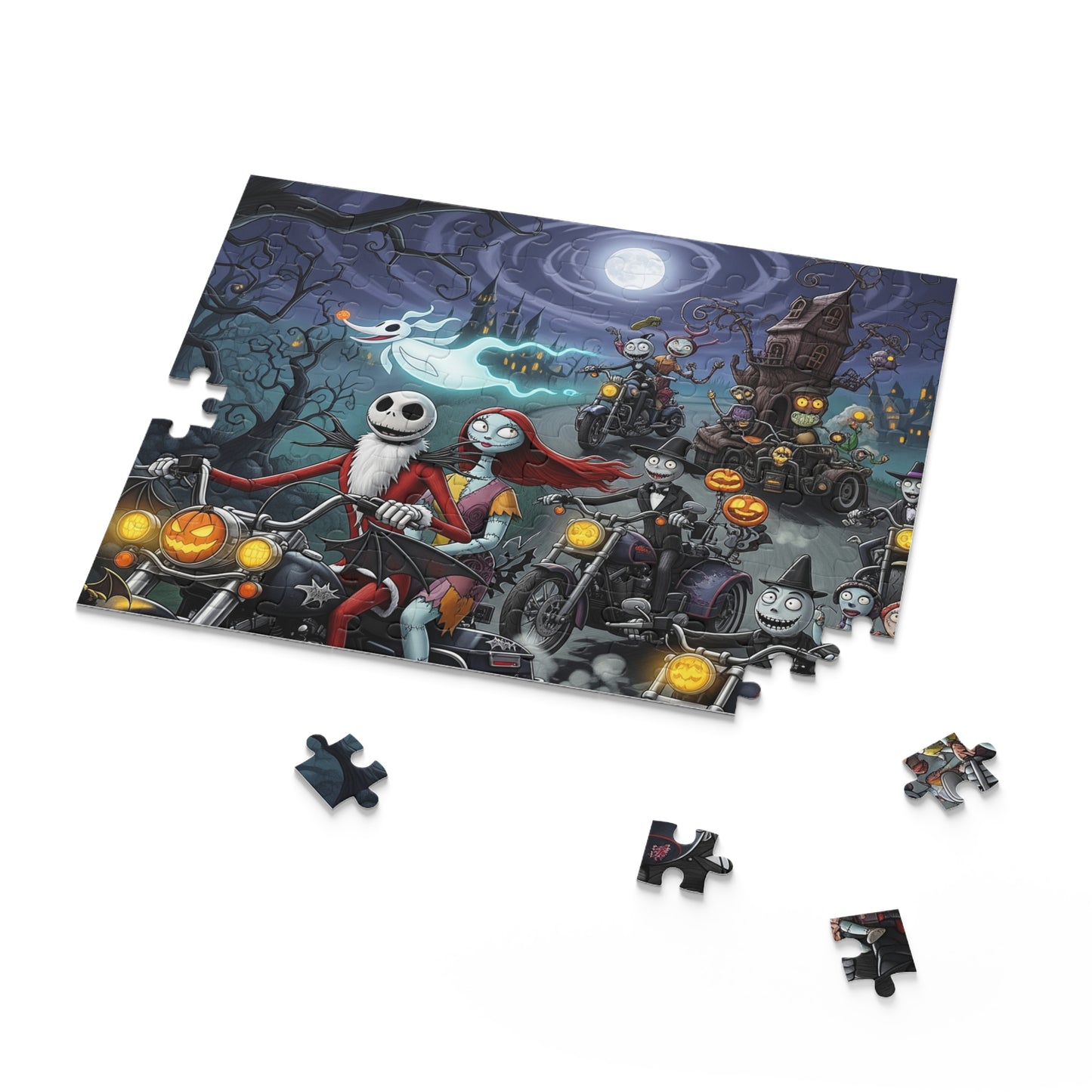 Halloween Themed Puzzle featuring Jack and Sally, Spooky Decor, Family Activity, Fall Fun, Halloween Gift, Nightmare Before Christmas