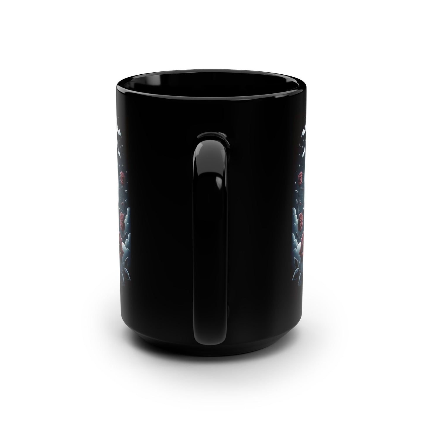 Mug -Spooky Soulmates-Halloween and Valentines Mash Up Design, Black Coffee Cup