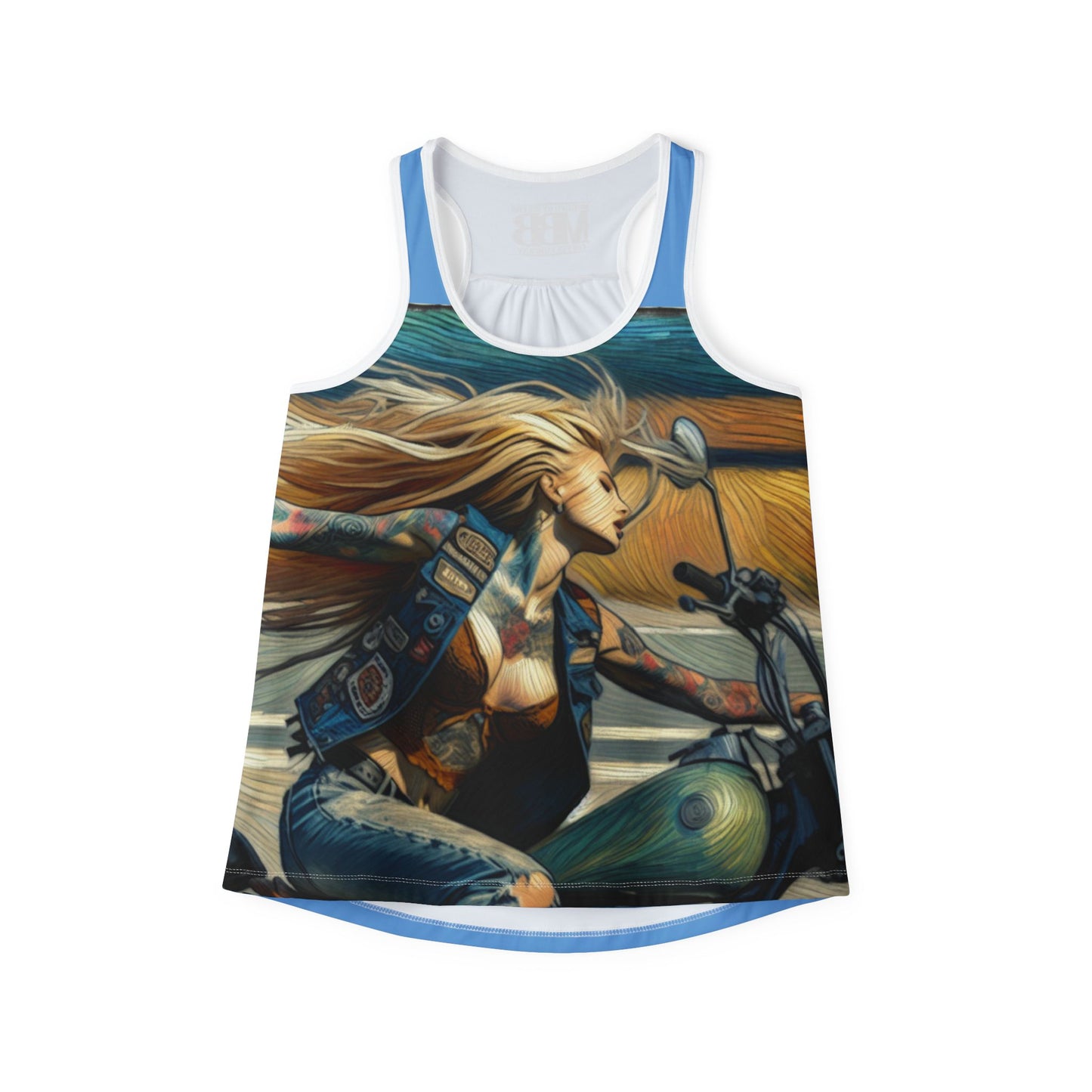 Biker Chic Women's Tank Top - Bohemian Style, Summer Essential, Gift for Her, Music Festivals, Road Trips, Casual Wear