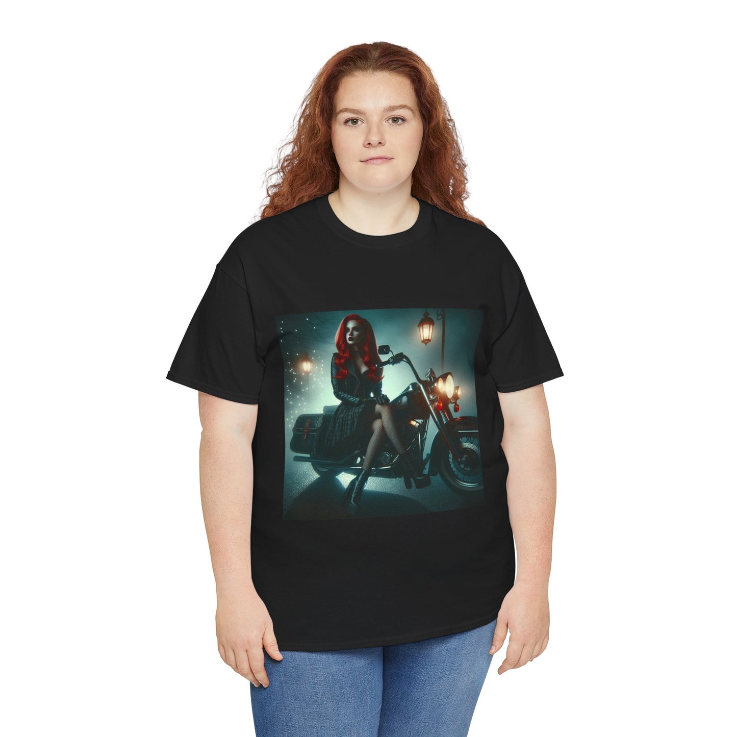 Biker Pinup Tee-Night Ride-City Ride-Biker Fashion