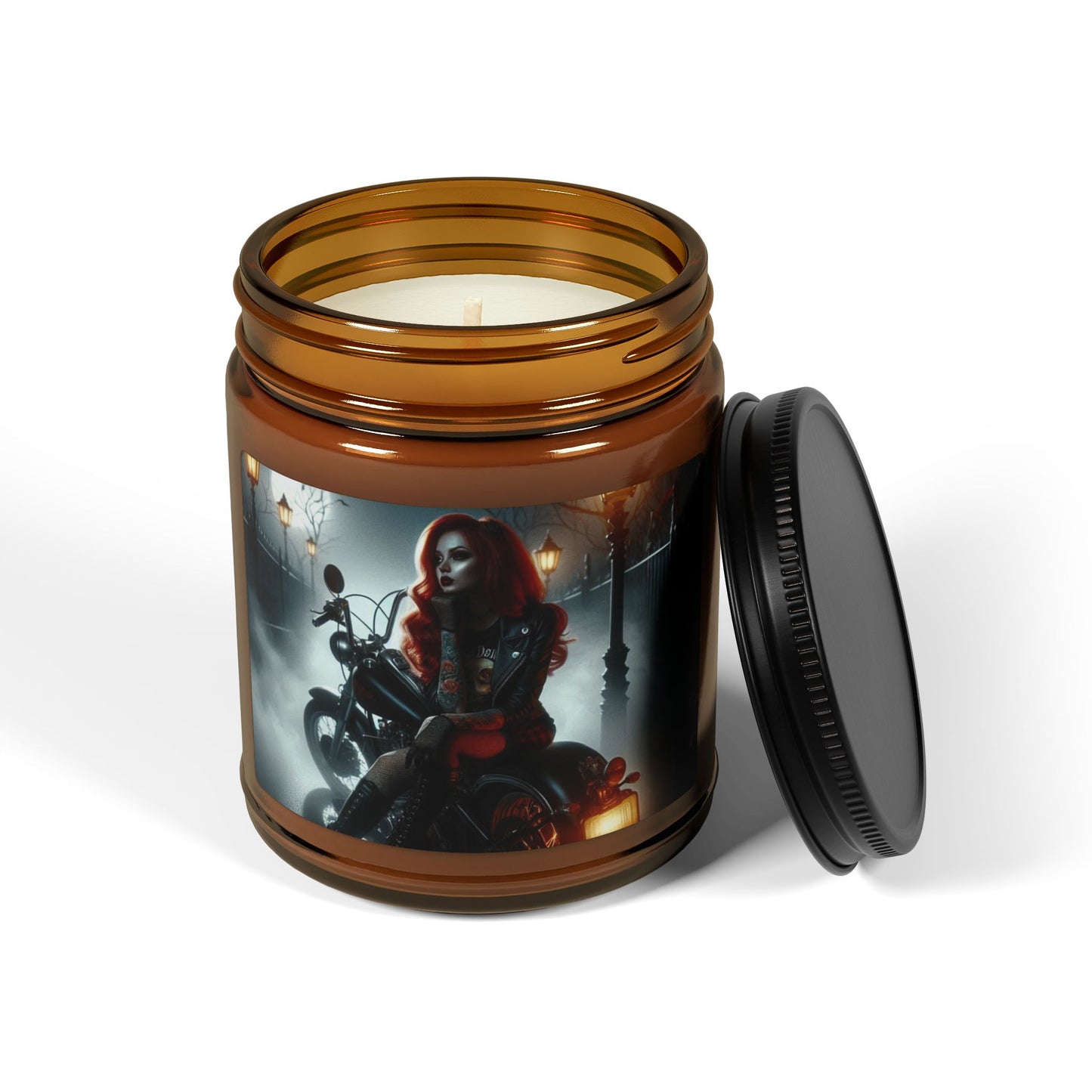 Rebellious Spirit Scented Candle - Cozy Vibes, Perfect for Home Decor, Gifts, Aromatherapy, Halloween Decor, Motorcycle Lover's Candle