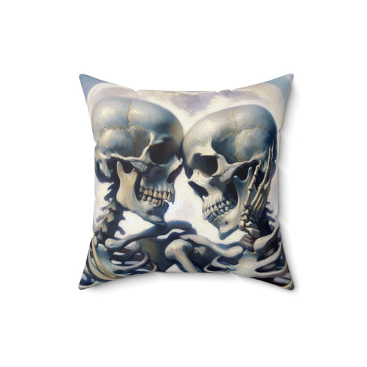 Romantic Skull Art Pillow, Decorative Cushion, Gothic Home Decor, Unique Gift for Halloween, Edgy Bedroom Accent
