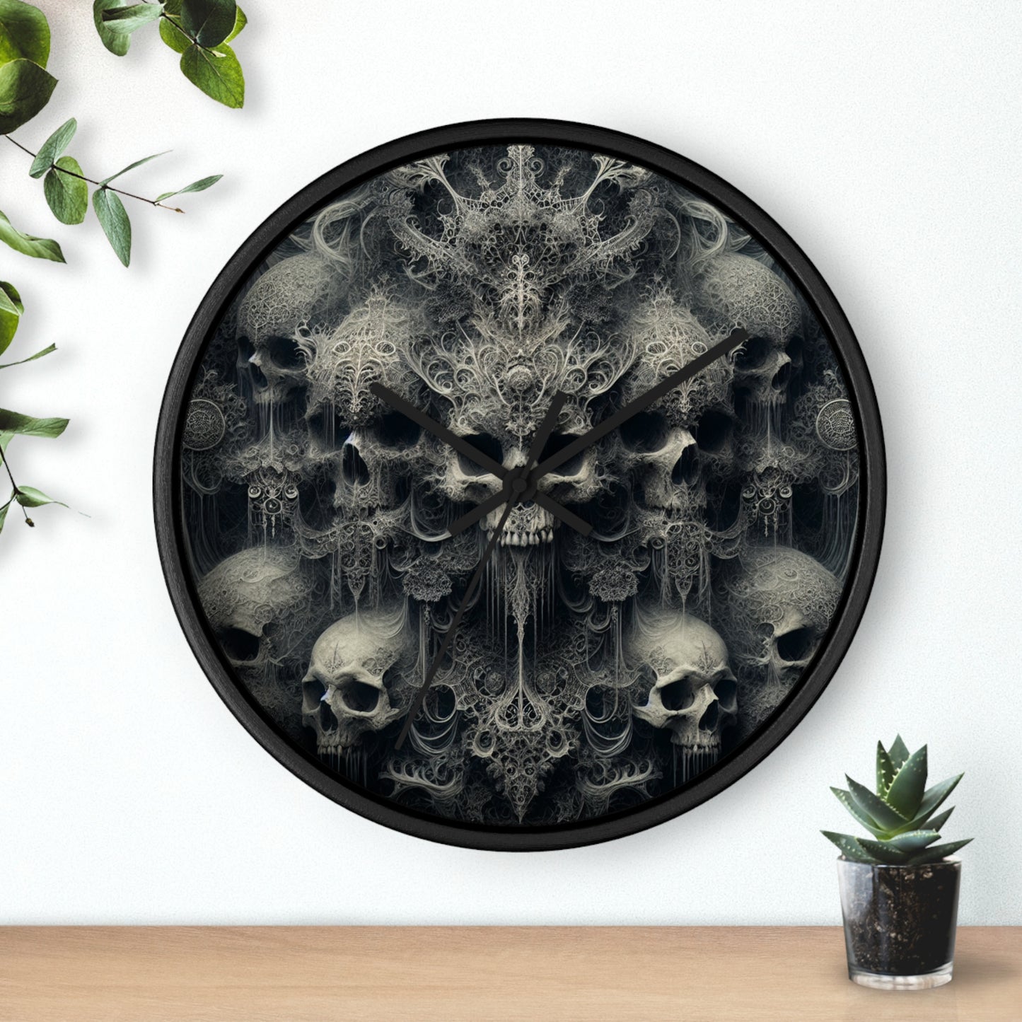 Gothic Skull Wall Clock, Dark Decor, Unique Home Accents, Halloween Gift, Spooky Wall Art, Timeless Style