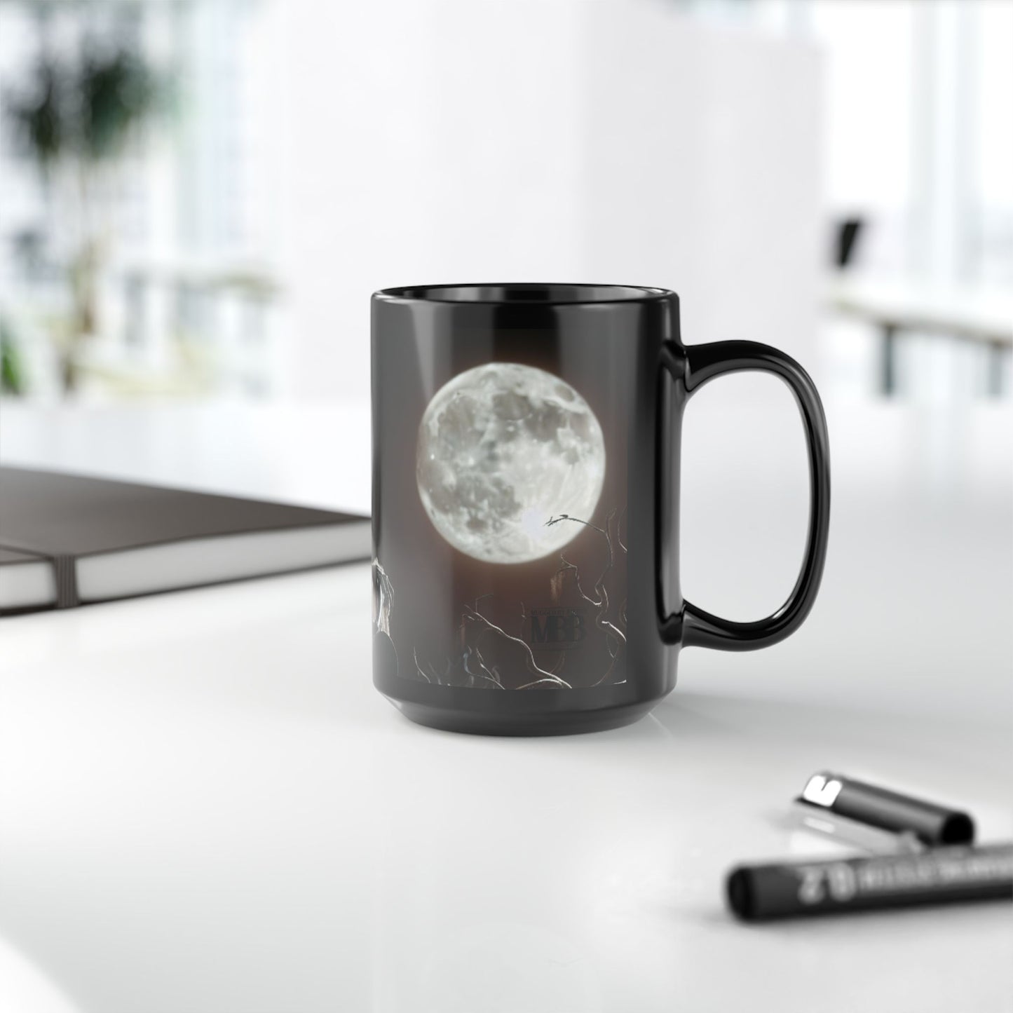 Gothic Moonlit Grim Reaper Mug, Halloween Decor, Coffee Cup for Spooky Lovers, Gift for Horror Fans, Unique Gothic Drinkware