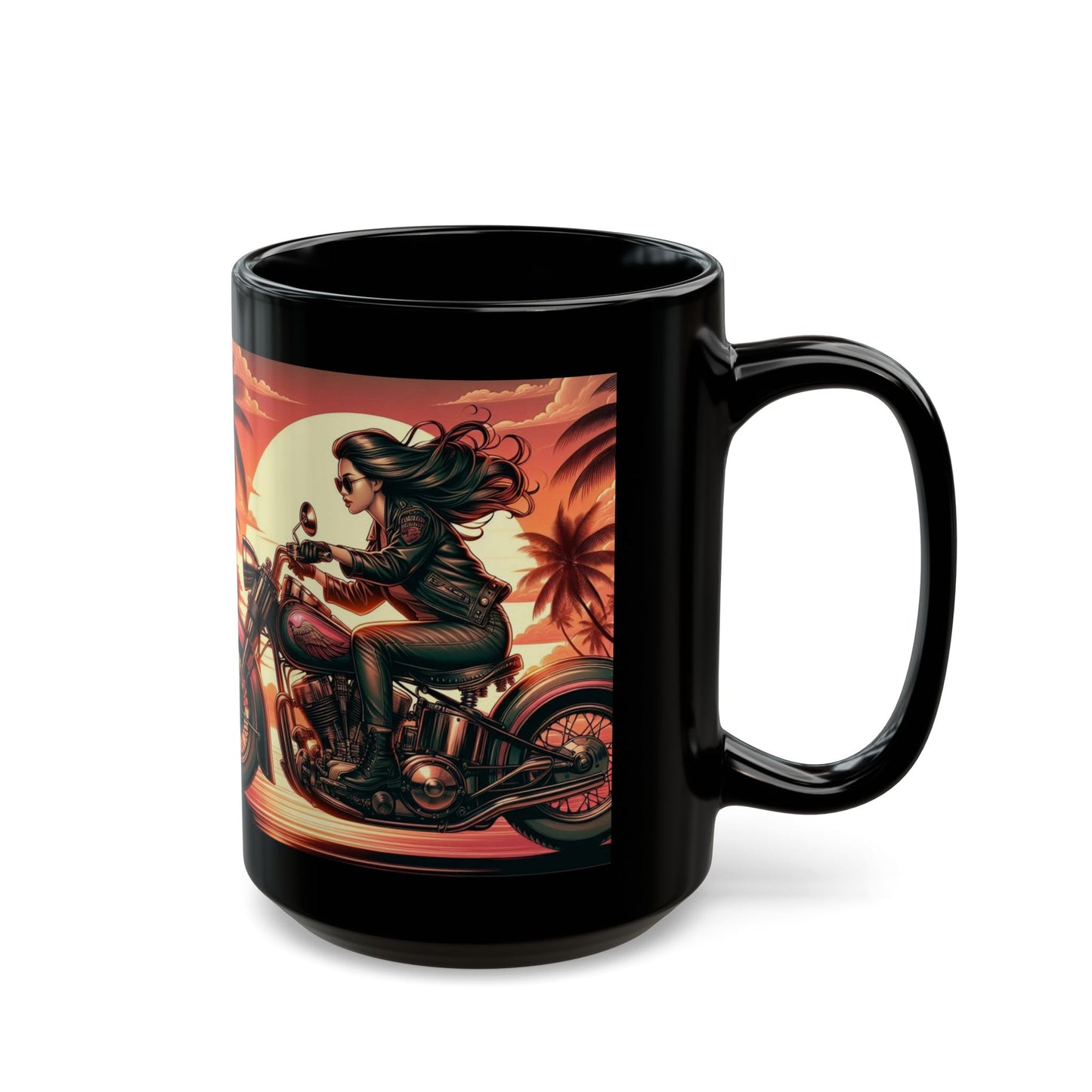 Mug-Pin Up Girl at the Beach Coffee Cup - Unique Gift for Bikers