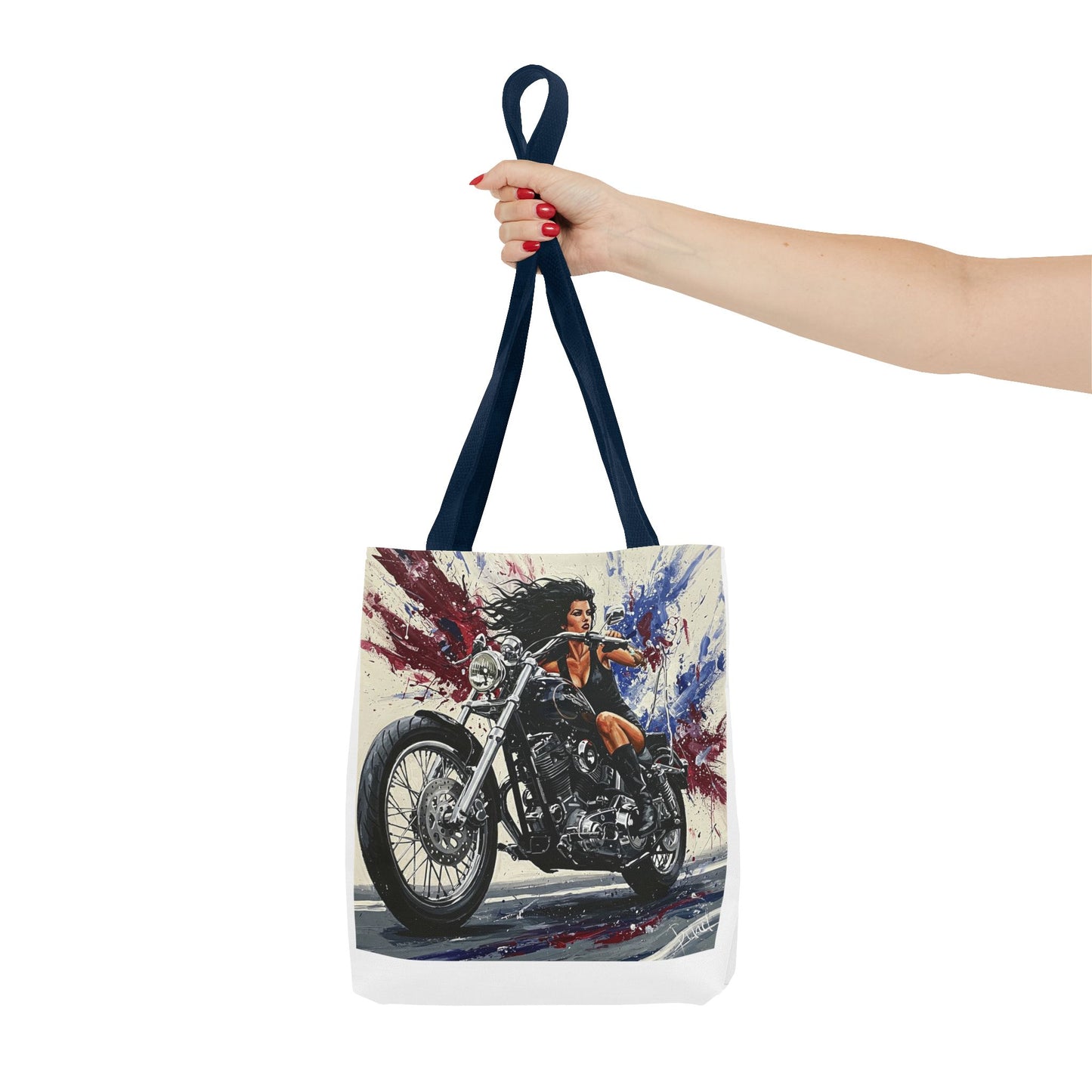 Bold Motorcycle Chic Tote Bag - Stylish Biker Girl Design for Riders & Fashion Enthusiasts