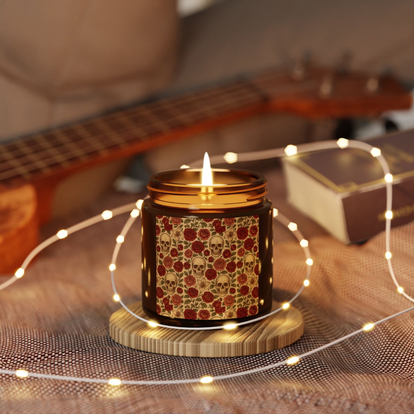 Scented Soy Candle with Skull Design, Halloween Decor, Cozy Gift, Home Fragrance, Unique Gift for Her, Autumn Vibes
