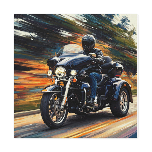 Vibrant Motorcycle Art Canvas - 12x12 Stretched Print