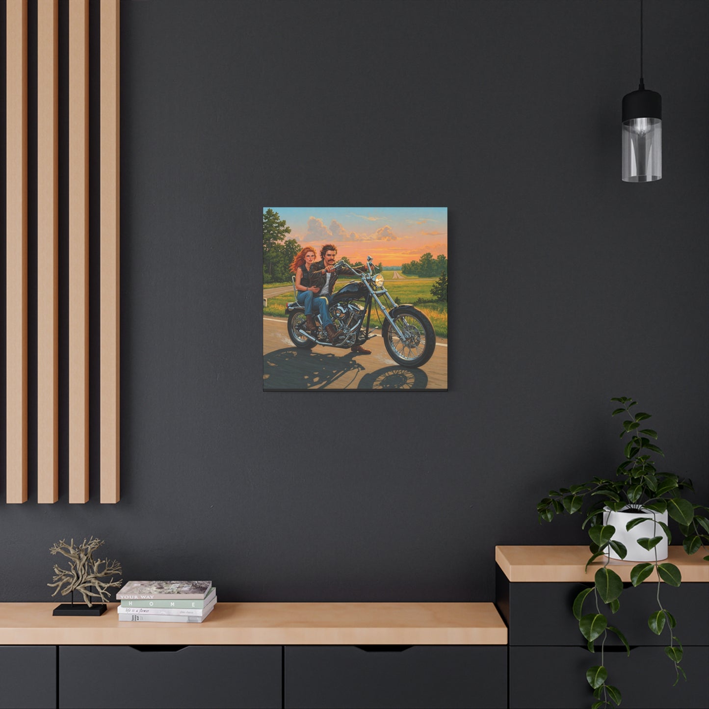 Wall Art-Retro Motorcycle Canvas Wall Art - Adventure Vibes for Bikers and Enthusiasts
