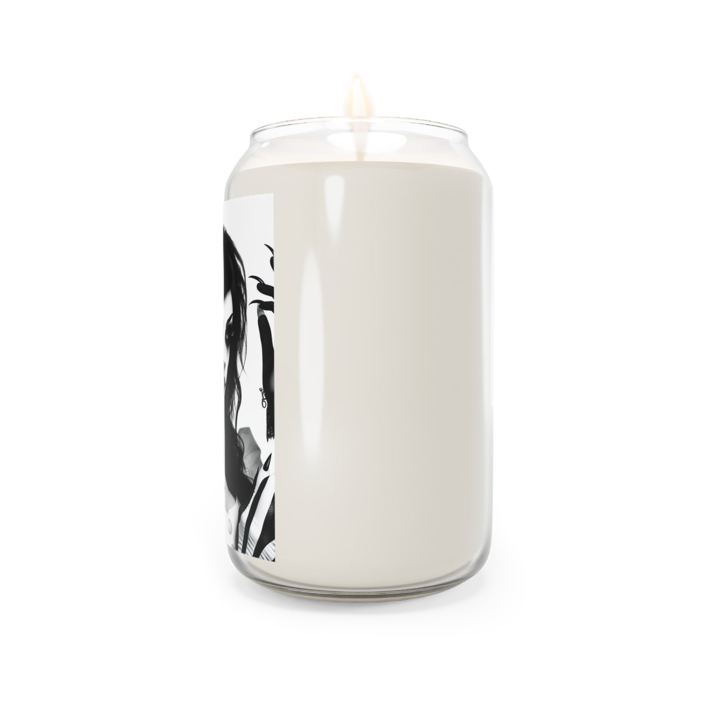Scented Candle - Gothic Girl in Black & White-Vanilla Bean