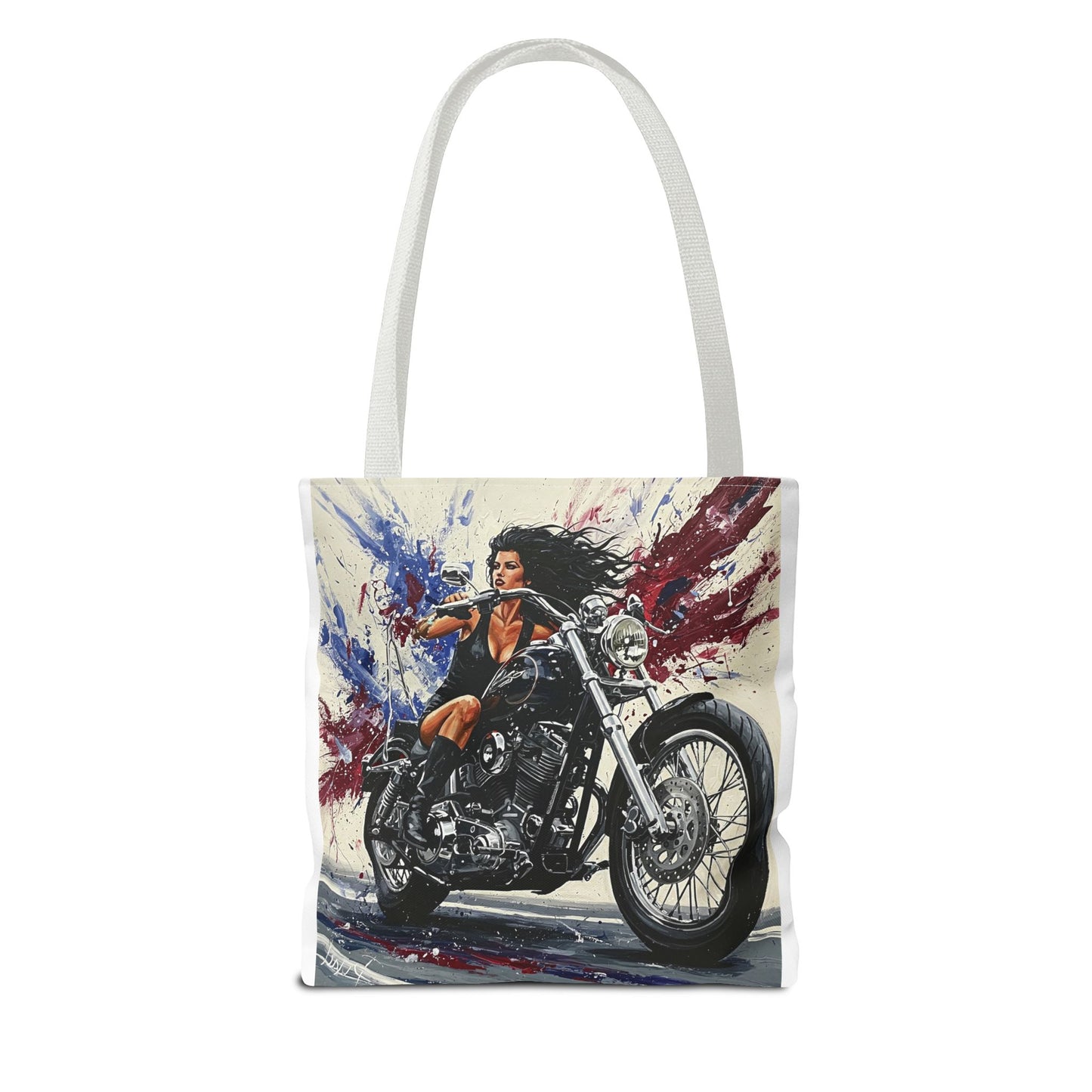 Bold Motorcycle Chic Tote Bag - Stylish Biker Girl Design for Riders & Fashion Enthusiasts
