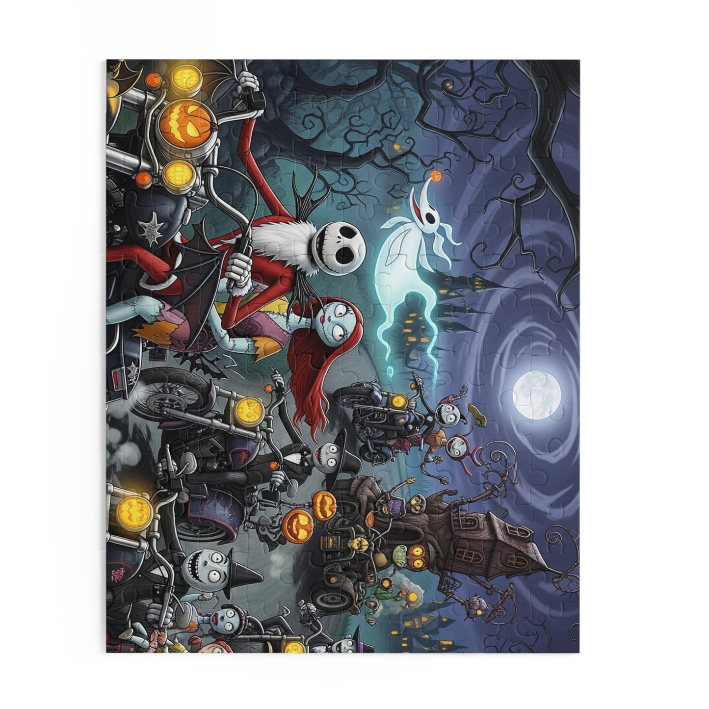 Halloween Themed Puzzle featuring Jack and Sally, Spooky Decor, Family Activity, Fall Fun, Halloween Gift, Nightmare Before Christmas