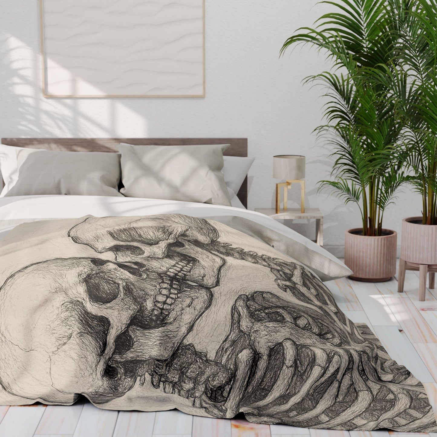 Fleece Blanket - Skeletons Kiss-Couch Throw and Snuggle Blanket